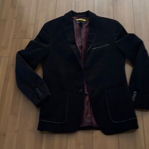INC International Concepts Black Blazer with Burgundy Lining